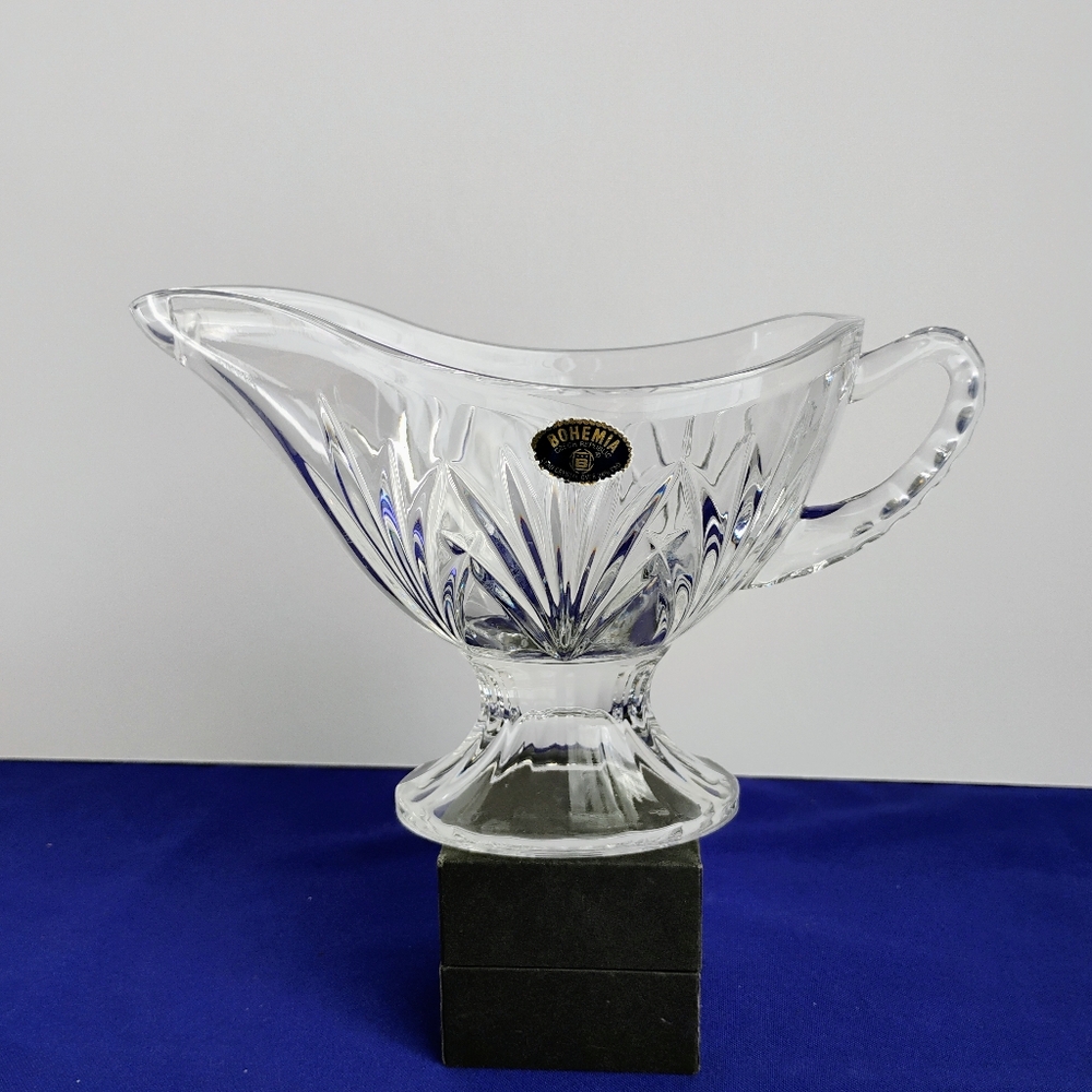 BOHEMIA Crystal Gravy Boat Czech